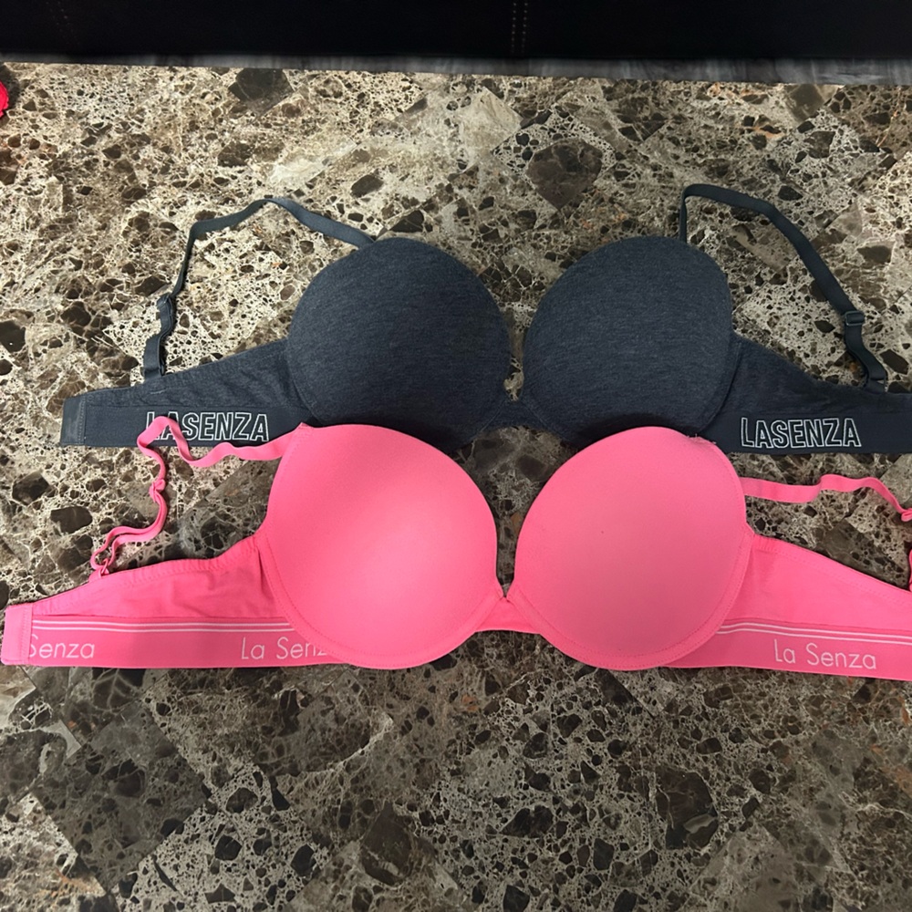 La Senza Charcoal and Pink Bra Duo